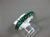 ESTATE 1.17CT AAA EMERALD 14K WHITE GOLD 3/4 ETERNITY WEDDING ANNIVERSARY RING