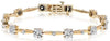 ESTATE .52CT DIAMOND 14KT TWO TONE GOLD FLOWER BY THE YARD LOVE TENNIS BRACELET