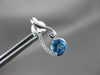 ESTATE .99CT DIAMOND & AAA BLUE TOPAZ 14K WHITE GOLD INFINITY LOVE KNOT EARRINGS