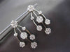 ESTATE LARGE 1.50CT DIAMOND 14KT WHITE GOLD MULTI FLOWER ETOILE HANGING EARRINGS