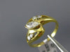 ANTIQUE WIDE .33CT DIAMOND 14KT YELLOW GOLD 3D PROMISE FRIENDSHIP RING #12081