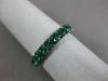ESTATE 1.17CT AAA EMERALD 14K WHITE GOLD 3/4 ETERNITY WEDDING ANNIVERSARY RING