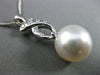 ESTATE LARGE .13CT DIAMOND & SOUTH SEA PEARL 18K WHITE GOLD 3D LOVE KNOT PENDANT