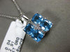 ESTATE LARGE 2.95CT DIAMOND & AAA BLUE TOPAZ 18KT WHITE GOLD 3D FILIGREE PENDANT