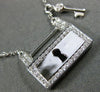 ESTATE .28CT DIAMOND 18KT WHITE GOLD 3D KEY LOVE TO YOUR HEART PURSE NECKLACE