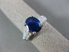 ESTATE 3.46CT DIAMOND & AAA SAPPHIRE 14KT WHITE GOLD OVAL ENGAGEMENT RING #26286