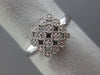 ESTATE .07CT DIAMOND 14K WHITE GOLD 3D SQUARE FILIGREE MILGRAIN CLUSTER FUN RING