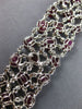 ESTATE LARGE 49.43CT DIAMOND & AAA RUBY 18KT WHITE GOLD FILIGREE TENNIS BRACELET