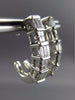 ESTATE 1.15CT PRINCESS & BAGUETTE DIAMOND 14KT YELLOW GOLD 3D HANGING EARRINGS