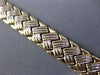 ESTATE WIDE 14KT WHITE & YELLOW GOLD 3D CRISS CROSS V SHAPE LINK BRACELET #26164