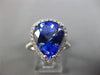ESTATE LARGE 7.10CT DIAMOND & AAA TANZANITE 14KT WHITE GOLD HALO ENGAGEMENT RING