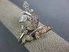 ESTATE LARGE .53CT DIAMOND 14KT WHITE YELLOW & ROSE GOLD 3D BUTTERFLY LOVE RING