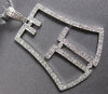 ESTATE LARGE .58CT DIAMOND 18KT WHITE GOLD 3D BELL FLOATING FUN PENDANT
