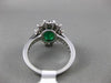 ESTATE 3.47CT DIAMOND & EMERALD PLATINUM 18K YELLOW GOLD ENGAGEMENT RING E/F VVS