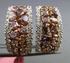 ESTATE LARGE 4.35CT WHITE & PINK DIAMOND 18KT WHITE & ROSE GOLD CLIP ON EARRINGS