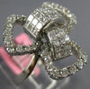 ESTATE LARGE 1.44CT DIAMOND 18KT WHITE GOLD 3D ROUND & PRINCESS FLOWER BOW RING