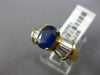 ESTATE WIDE 2.71CT DIAMOND & AAA OVAL SAPPHIRE 14KT YELLOW GOLD ENGAGEMENT RING
