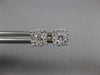 ESTATE .33CT DIAMOND 14KT 2 TONE GOLD ROUND SOLITAIRE HALO CLUSTER STUD EARRINGS