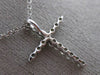 ESTATE .23CT DIAMOND 14KT WHITE GOLD CLASSIC CROSS SHARE PRONG FLOATING PENDANT