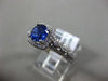 ESTATE 1.40CT DIAMOND & AAA ROUND SAPPHIRE 14KT 2 TONE GOLD HALO ENGAGEMENT RING