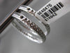 ESTATE LARGE & WIDE 4.20CT DIAMOND 18KT WHITE GOLD 3D DOUBLE SIDED HOOP EARRINGS