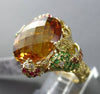 ANTTIQUE LARGE 13.22CT DIAMOND & GEMSTONES 18K YELLOW GOLD EXTRA FACET 3D RING