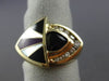 ESTATE LARGE 1.65CT DIAMOND AAA AMETHYST & ENAMEL 14K YELLOW GOLD 3D RING #26464