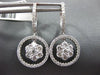 ESTATE LARGE 1.90CT DIAMOND 14K WHITE GOLD CIRCLE OF LIFE HUGGIE HANGING EARRING