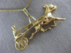 ANTIQUE LARGE 14KT YELLOW GOLD 3D FILIGREE HORSE RIDER RACING PENDANT #19848