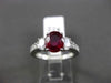 ESTATE 2.17CT DIAMOND & EXTRA FACET RUBY 18KT WHITE GOLD 3 STONE ENGAGEMENT RING