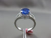 ESTATE 2.97CT DIAMOND & AAA SAPPHIRE 18K WHITE GOLD 3D OVAL HALO ENGAGEMENT RING