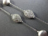 ESTATE 1.0CT DIAMOND 14KT WHITE GOLD 3D MATTE & SHINNY BY THE YARD LOVE NECKLACE