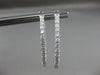 ESTATE LARGE 2.14CT DIAMOND 14K WHITE GOLD 3D DOUBLE SIDED CLASSIC HOOP EARRINGS