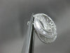 ESTATE LARGE 7.55CT ROUND & BAGUETTE DIAMOND 18KT WHITE GOLD MOON HOOP EARRINGS