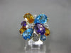 LARGE 4.90CT DIAMOND & MULTI GEM 14KT YELLOW GOLD BUTTERFLY FLOWER CLUSTER RING