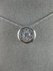 ESTATE LARGE .33CT DIAMOND 14KT WHITE GOLD ROUND CLUSTER BEZEL SOLITAIRE PENDANT