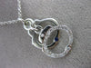 ESTATE .18CT DIAMOND & AAA SAPPHIRE 18KT WHITE GOLD HANDCUFF EXOTIC FUN PENDANT