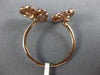 ESTATE WIDE .70CT DIAMOND & AAA AMETHYST 14KT ROSE GOLD 3D DOUBLE BUTTERFLY RING