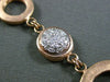 ESTATE .16CT DIAMOND 14KT WHITE & ROSE GOLD CLUSTER 3D OPEN BY THE YARD NECKLACE