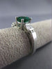 ESTATE WIDE 1.67CT DIAMOND & EMERALD 14KT WHITE GOLD 3D ENGAGEMENT RING #17814