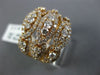 ESTATE LARGE 2.23CT DIAMOND 14KT YELLOW GOLD 3D MULTI ROW INFINITY FUN LOVE RING
