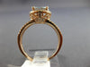 ESTATE LARGE 2.25CT DIAMOND & AAA AQUAMARINE 14KT ROSE GOLD HALO ENGAGEMENT RING