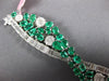 ESTATE EXTRA LARGE 24.58CT DIAMOND & AAA EMERALD 18KT WHITE GOLD TENNIS BRACELET