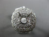 ESTATE EXTRA LARGE 1.7CT DIAMOND 14K GOLD TRIPLE HALO SEMI MOUNT ENGAGEMENT RING