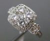 ESTATE WIDE 1.41CT DIAMOND 18K WHITE GOLD 3D SQUARE HALO ENGAGEMENT PROMISE RING