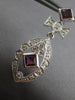 ESTATE LARGE 1.60CT DIAMOND & TOURMALINE 14KT WHITE GOLD FLOWER HANGING EARRINGS