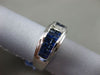 ESTATE WIDE 3.20CT DIAMOND & AAA PRINCESS SAPPHIRE 18KT WHITE GOLD 3D MENS RING