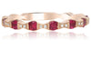 ESTATE .43CT DIAMOND & AAA RUBY 14KT ROSE GOLD 3D SEMI ETERNITY ANNIVERSARY RING