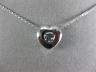 ESTATE .23CT DIAMOND 14KT WHITE GOLD 3D CLASSIC SOLITAIRE HEART PENDANT #5189