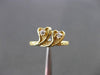 ESTATE .04CT DIAMOND 14KT YELLOW GOLD DOUBLE SOLITAIRE HEART LOVE RING #24514